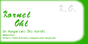 kornel ohl business card