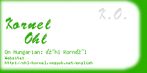 kornel ohl business card